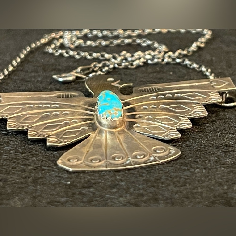Thunderbird Sterling Silver Necklace - Native Ame… - image 5